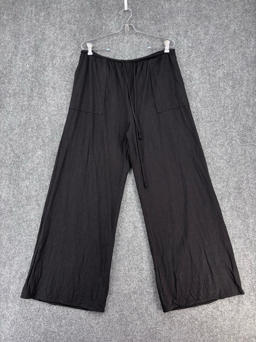 Carly Jean Capsule Black Wide Leg High Rise Gauzy Pull On Pants Women’s M Beachy